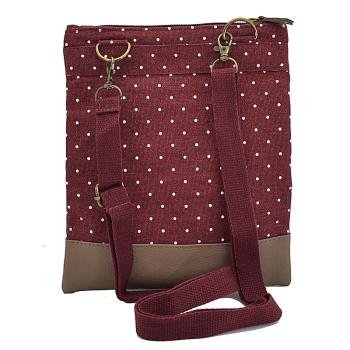 Preview: Handtasche Canvas Crossbag Punkte berry von No Name